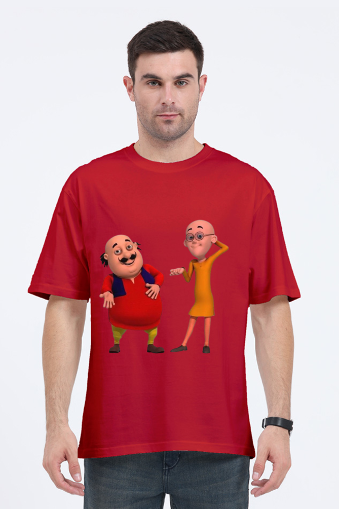 Motu Patlu Print Oversized T Shirt