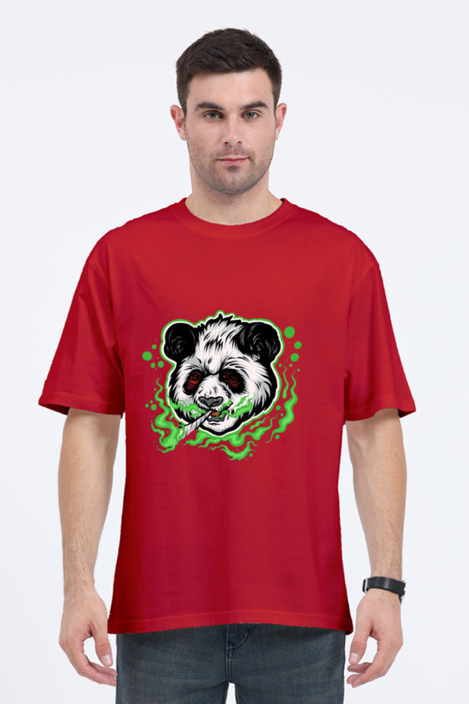 Panda Smoking Oversized T Shirt