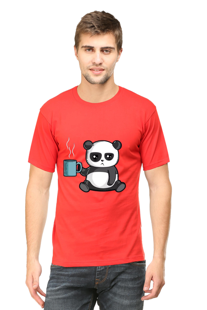 Panda Drinking Coffee - Regular T-Shirt For Men