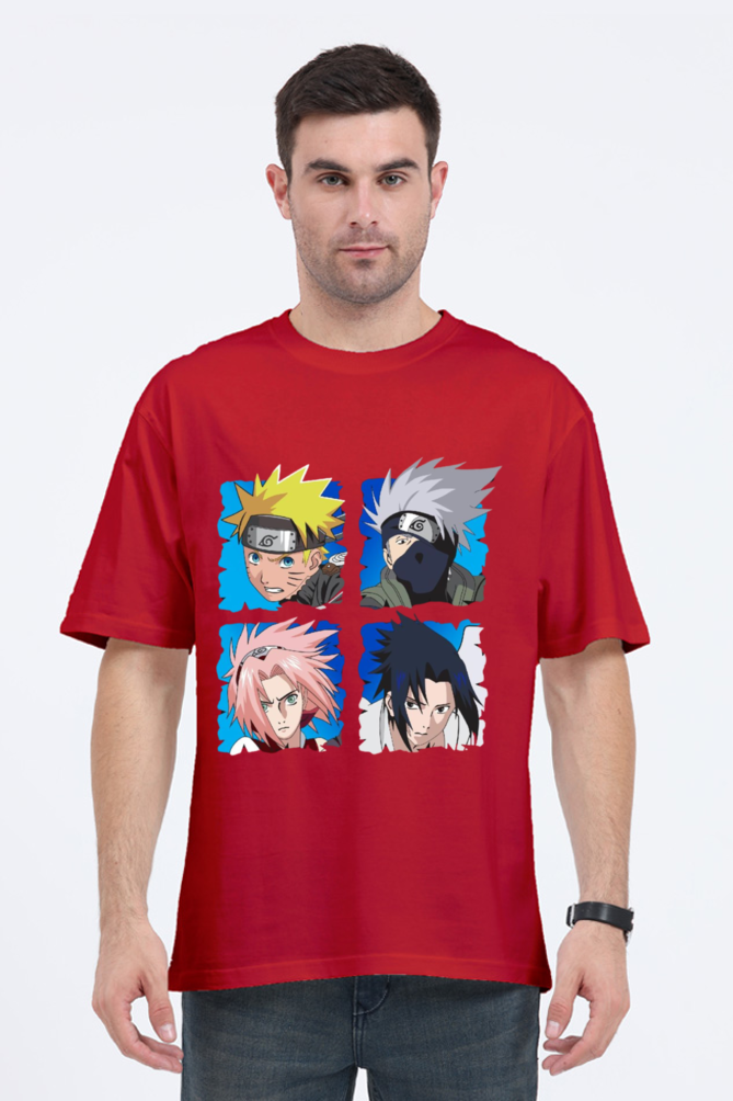 Naruto Print Oversized T Shirt