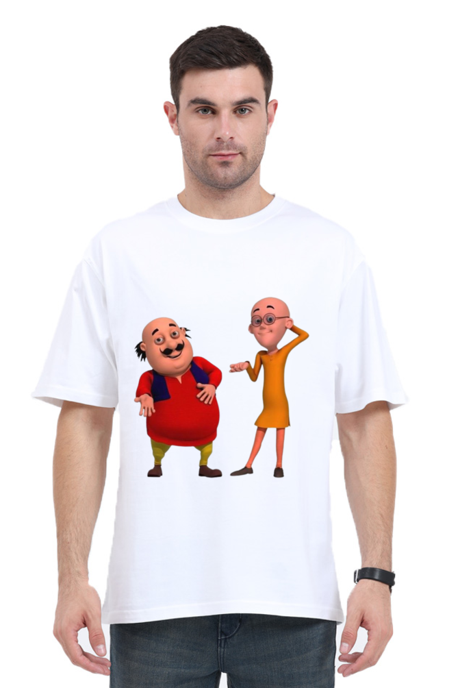 Motu Patlu Print Oversized T Shirt