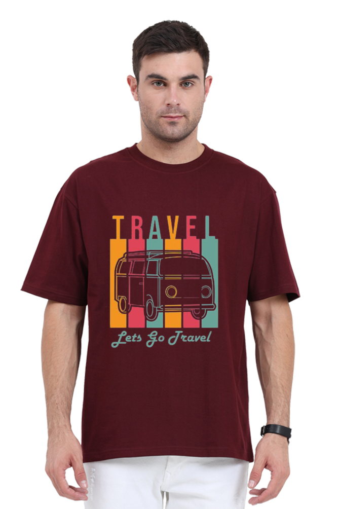 Travel Print Oversized T Shirt