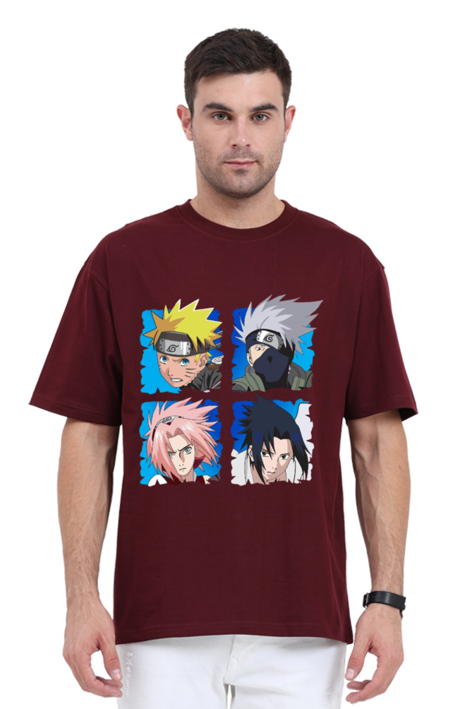 Naruto Print Oversized T Shirt