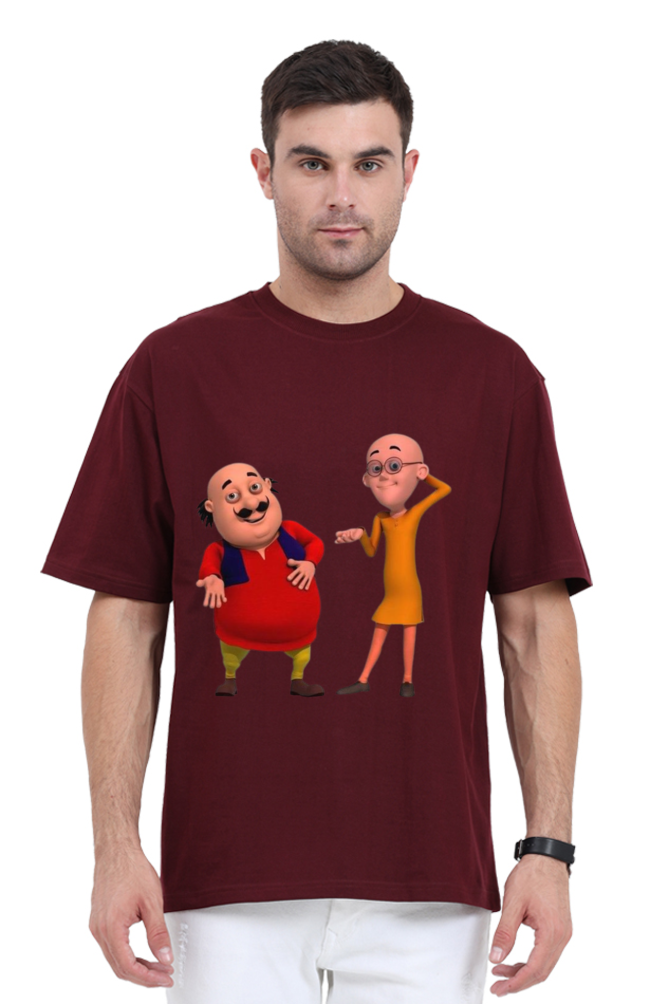 Motu Patlu Print Oversized T Shirt