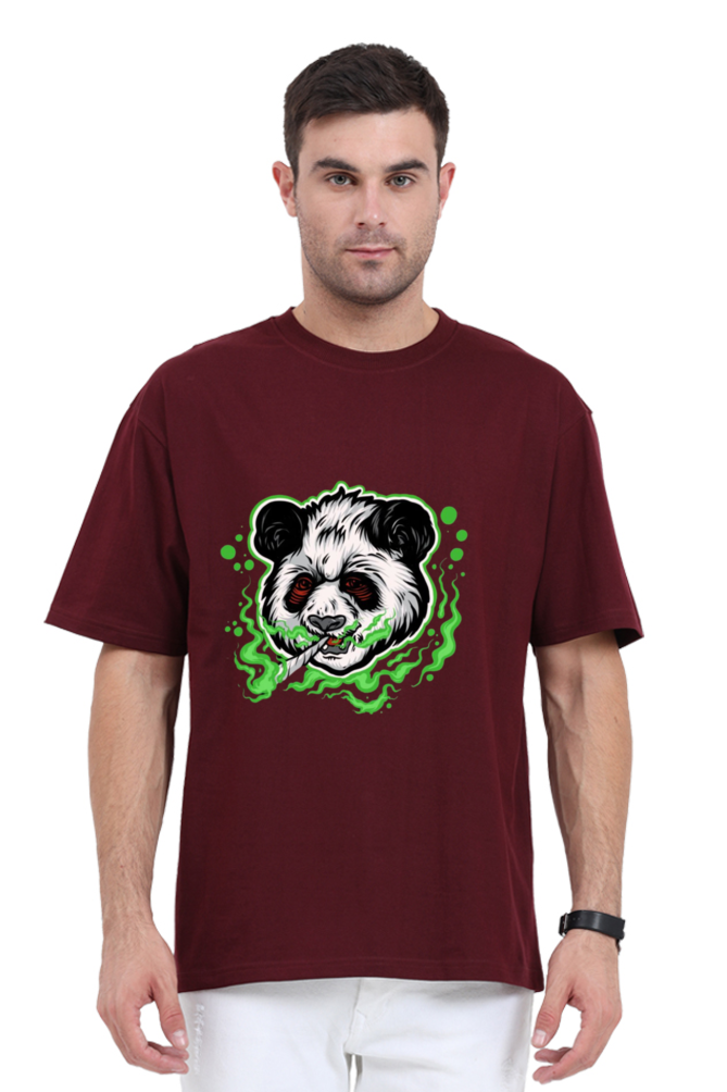 Panda Smoking Oversized T Shirt