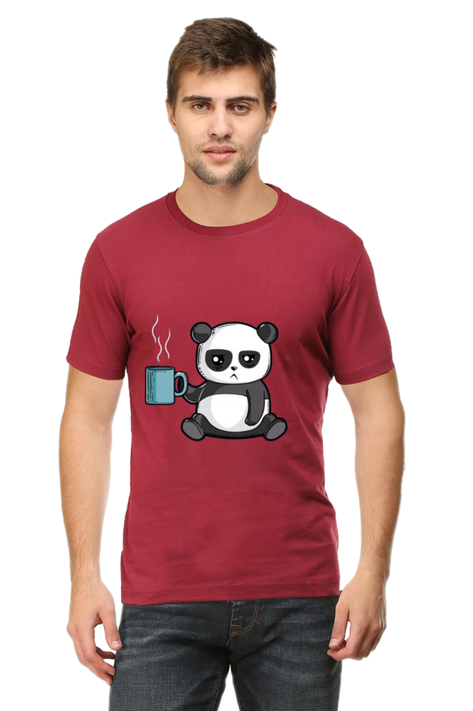 Panda Drinking Coffee - Regular T-Shirt For Men