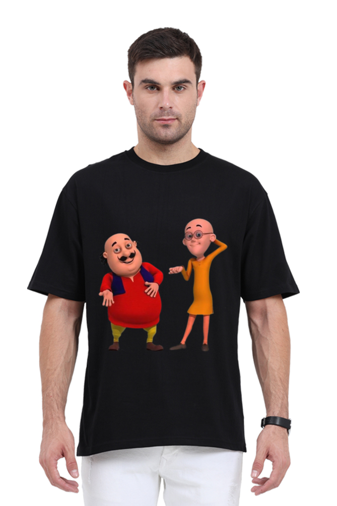 Motu Patlu Print Oversized T Shirt