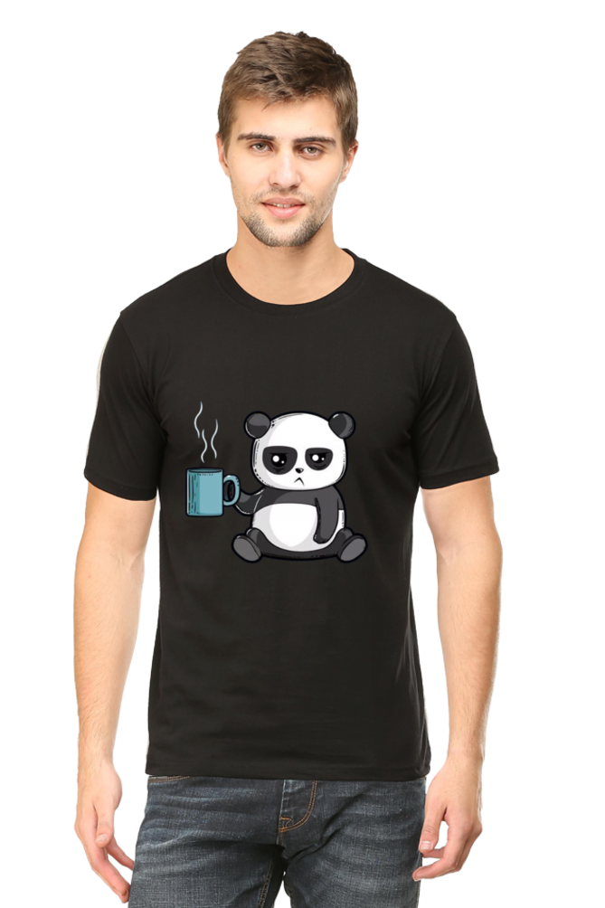 Panda Drinking Coffee - Regular T-Shirt For Men