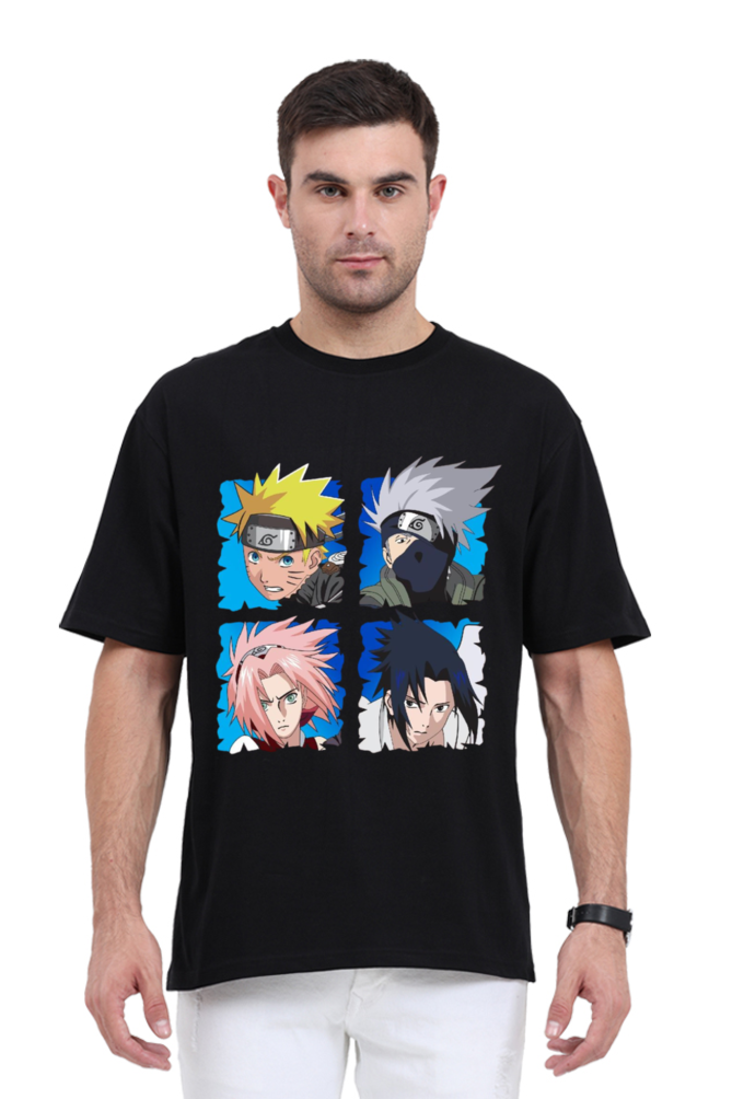 Naruto Print Oversized T Shirt