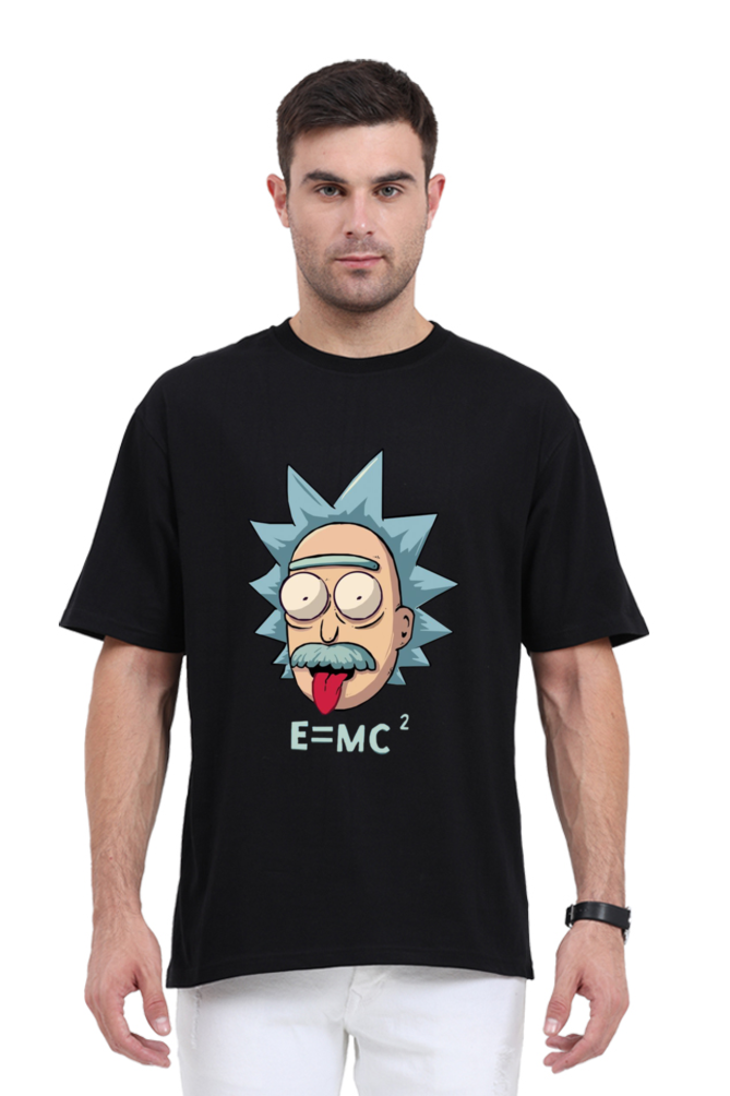 Albert Einstein Print Oversized T Shirt