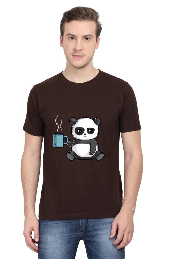 Panda Drinking Coffee - Regular T-Shirt For Men