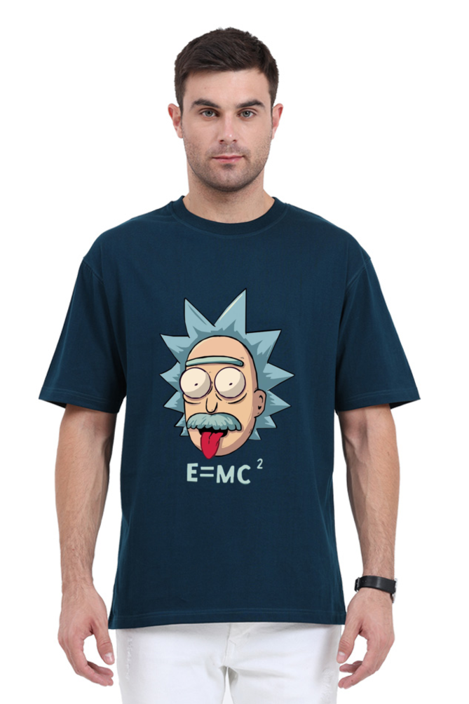 Albert Einstein Print Oversized T Shirt