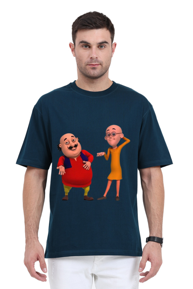 Motu Patlu Print Oversized T Shirt