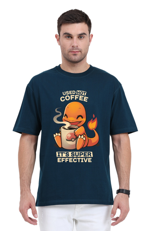 Coffee Lover Dragon Oversized T Shirt