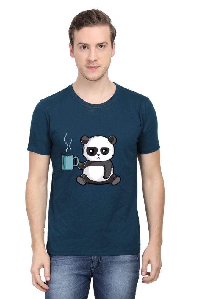 Panda Drinking Coffee - Regular T-Shirt For Men