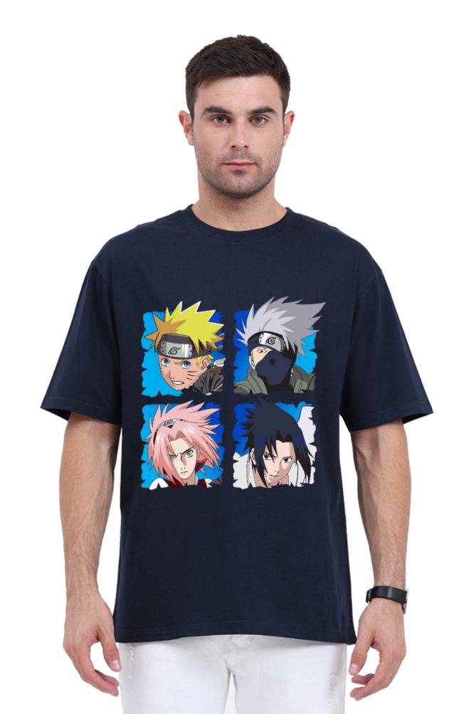 Naruto Print Oversized T Shirt