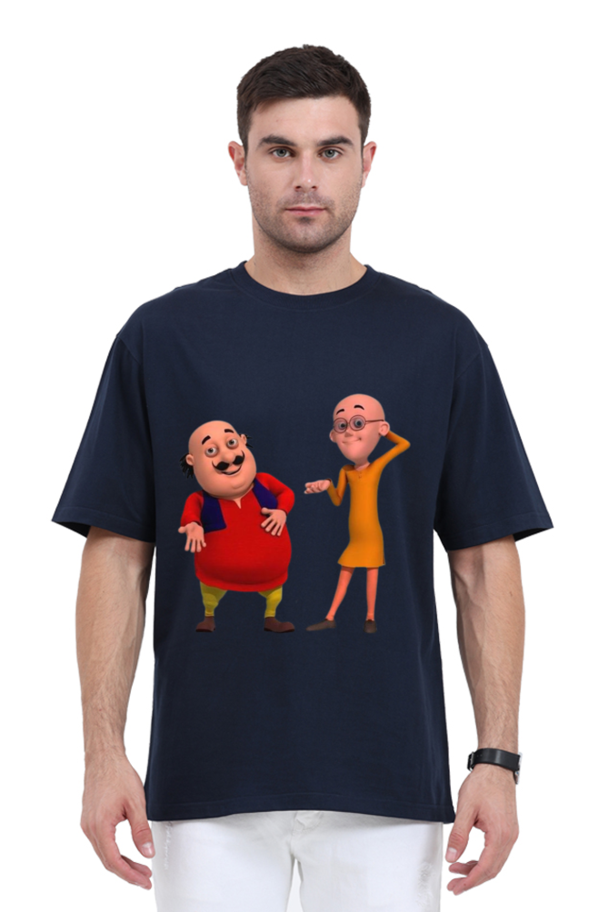 Motu Patlu Print Oversized T Shirt