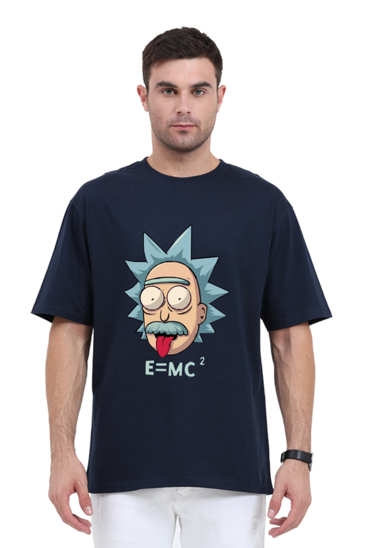 Albert Einstein Print Oversized T Shirt