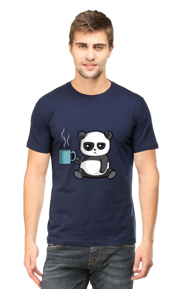 Panda Drinking Coffee - Regular T-Shirt For Men