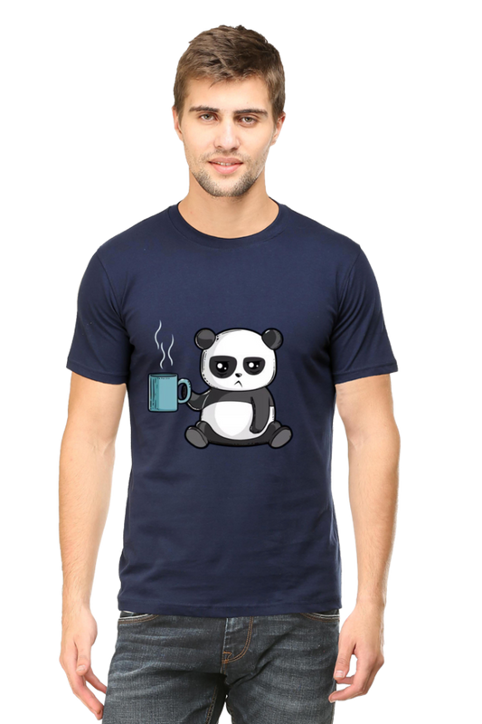 Panda Drinking Coffee - Regular T-Shirt For Men