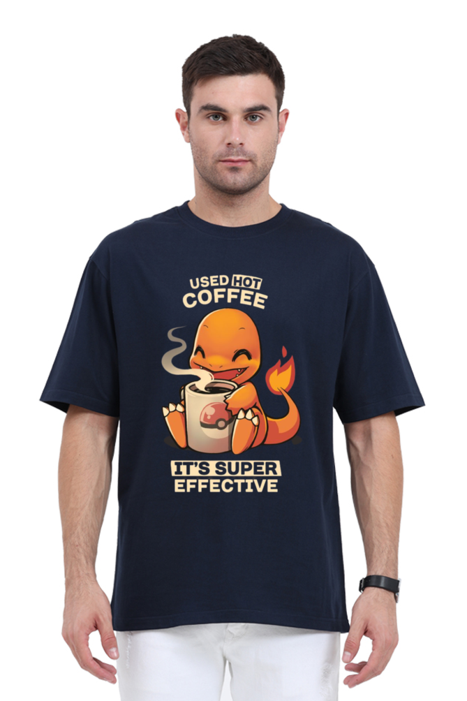 Coffee Lover Dragon Oversized T Shirt