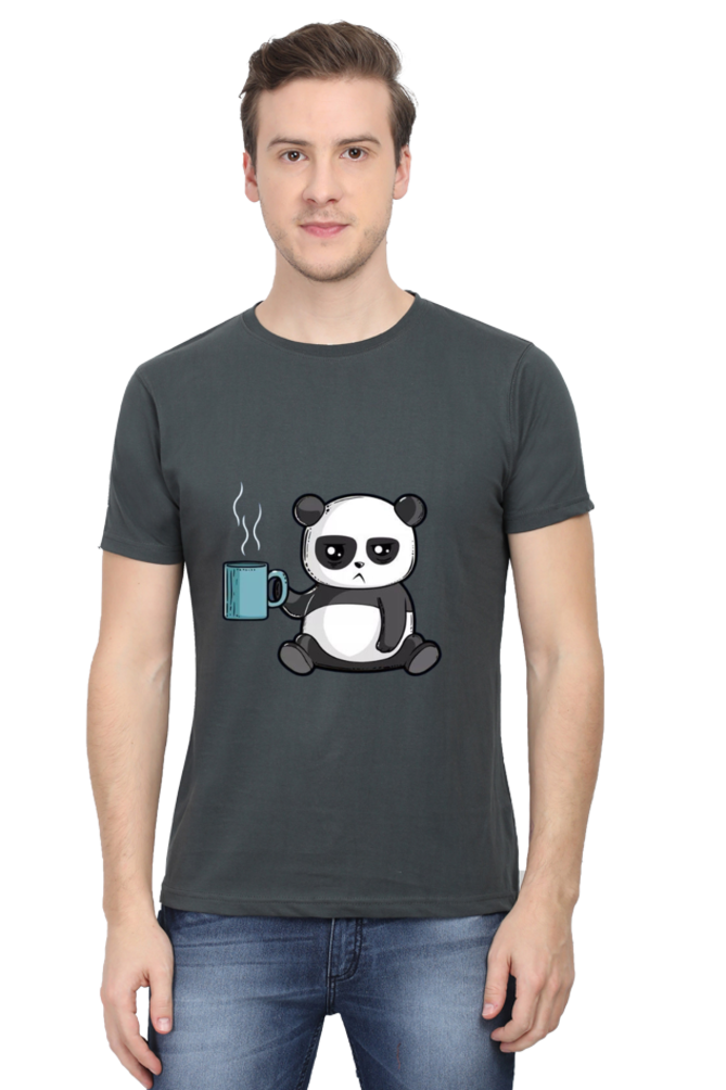 Panda Drinking Coffee - Regular T-Shirt For Men