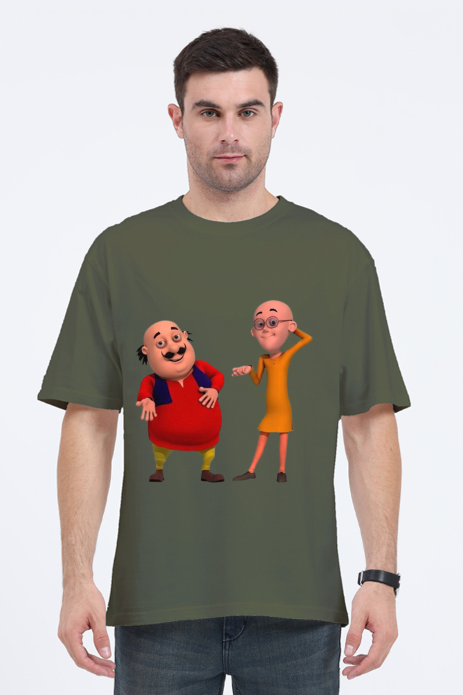 Motu Patlu Print Oversized T Shirt