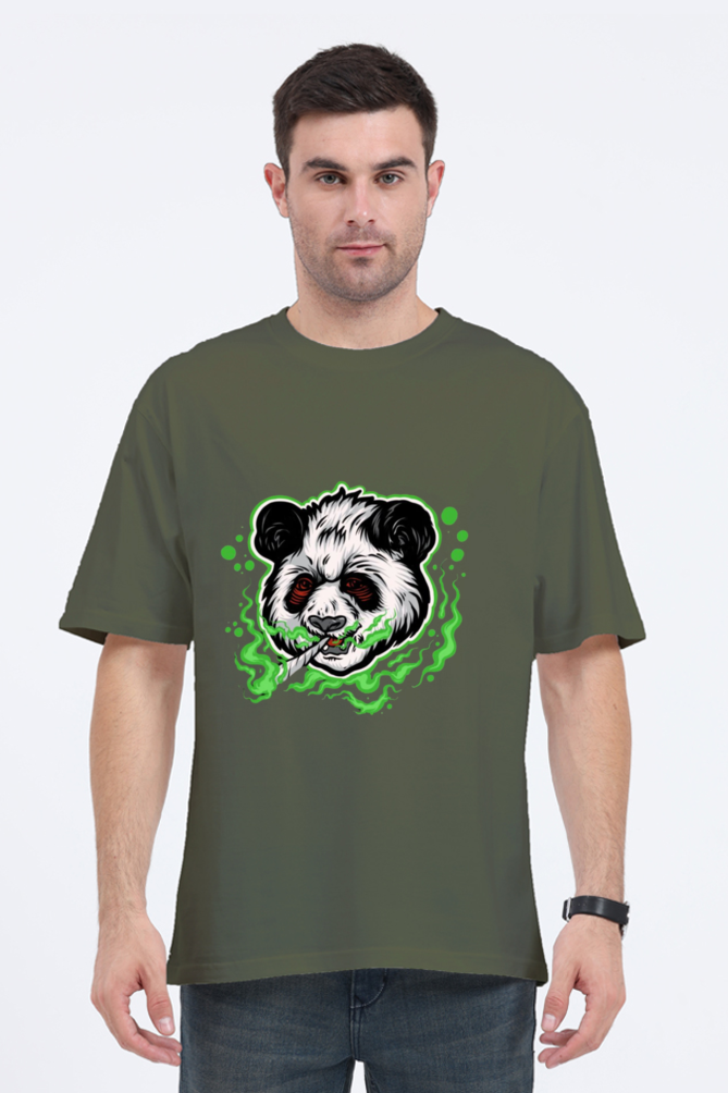 Panda Smoking Oversized T Shirt