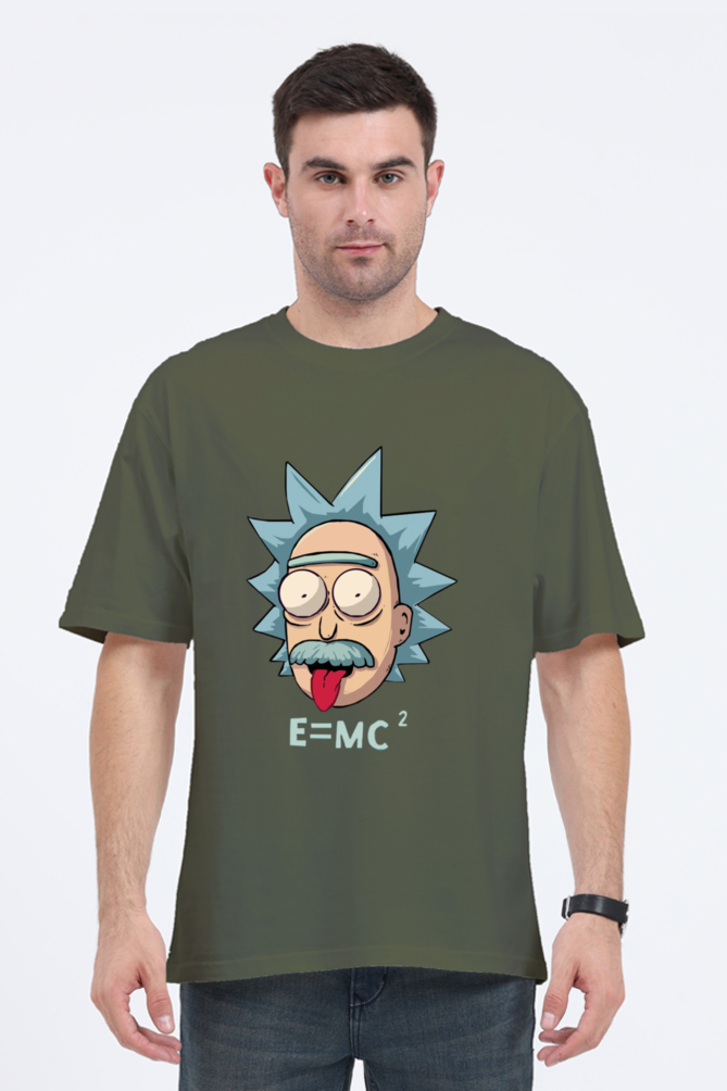 Albert Einstein Print Oversized T Shirt