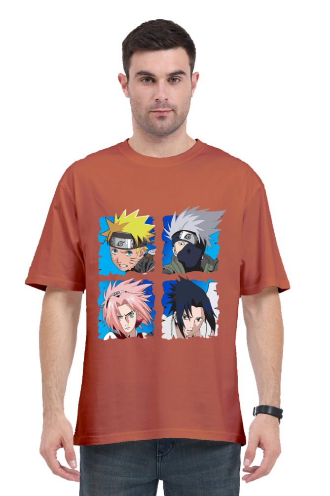 Naruto Print Oversized T Shirt