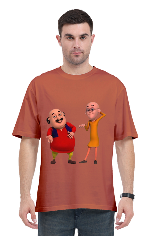 Motu Patlu Print Oversized T Shirt