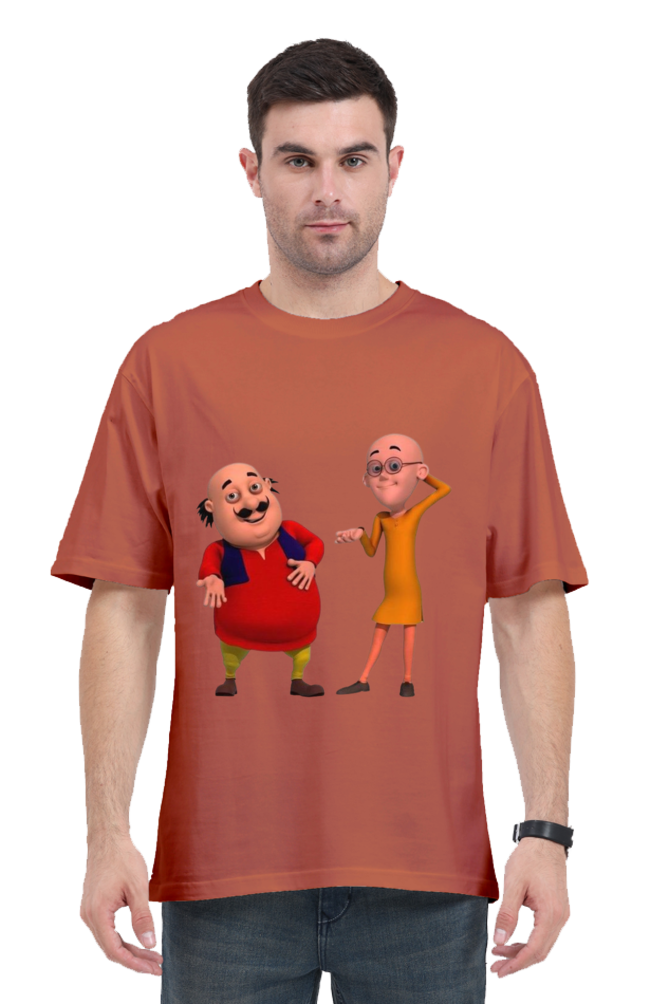 Motu Patlu Print Oversized T Shirt