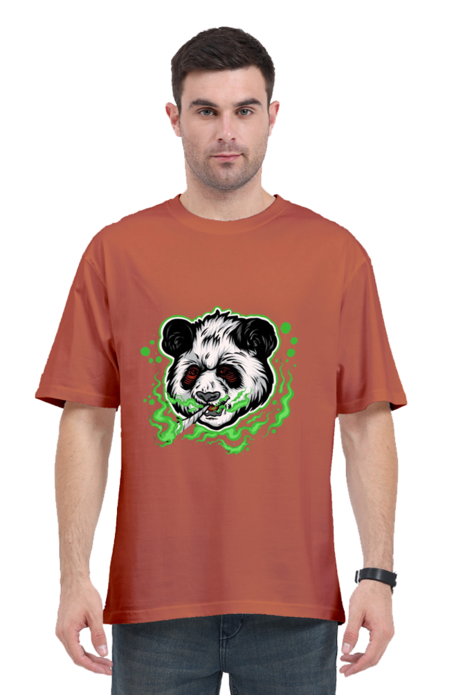 Panda Smoking Oversized T Shirt