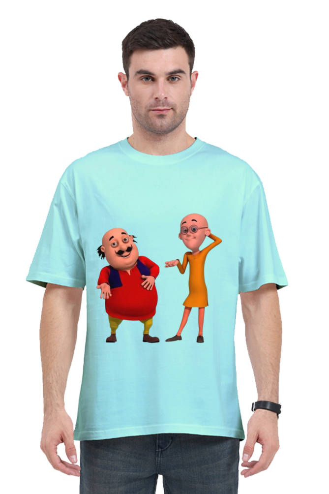 Motu Patlu Print Oversized T Shirt