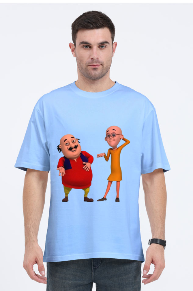 Motu Patlu Print Oversized T Shirt