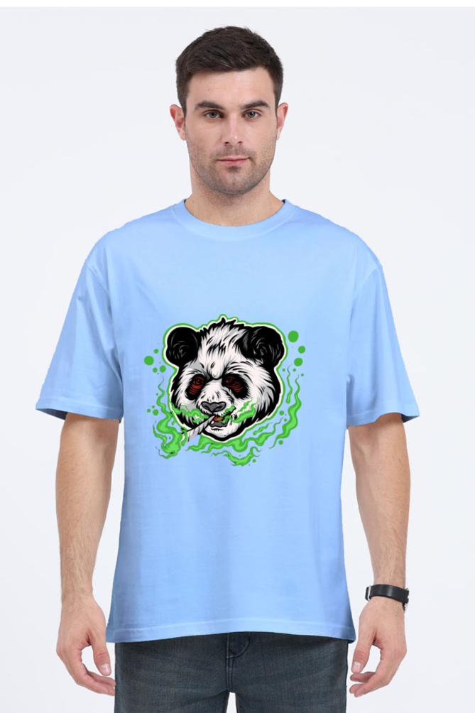 Panda Smoking Oversized T Shirt