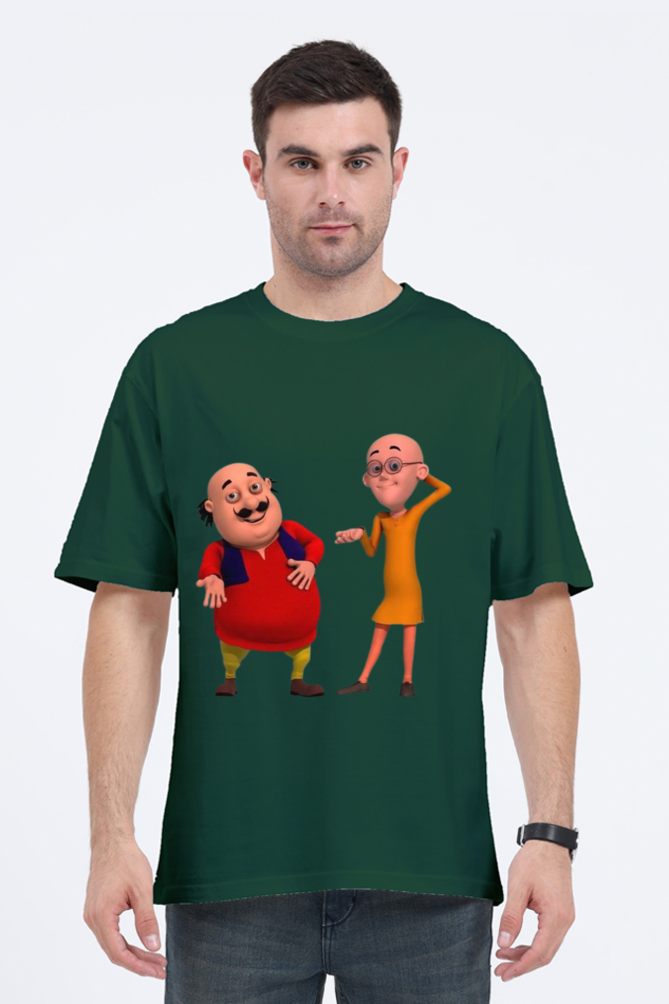 Motu Patlu Print Oversized T Shirt