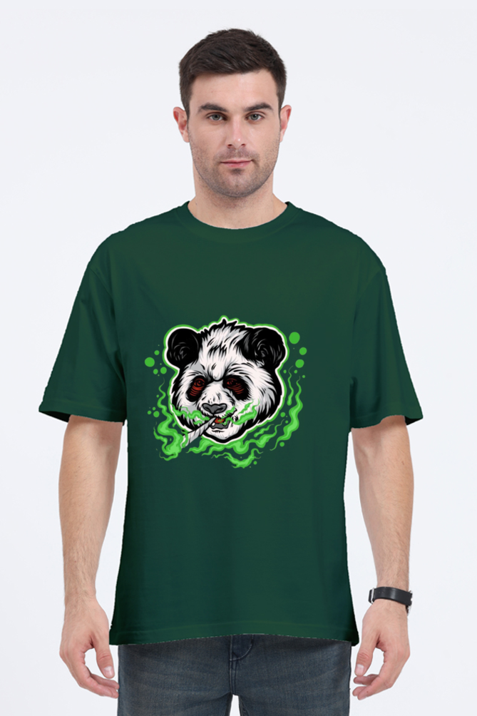 Panda Smoking Oversized T Shirt